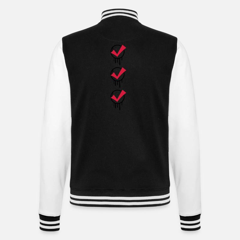 3 hook stamp graffiti - College Sweat Jacket - black/white