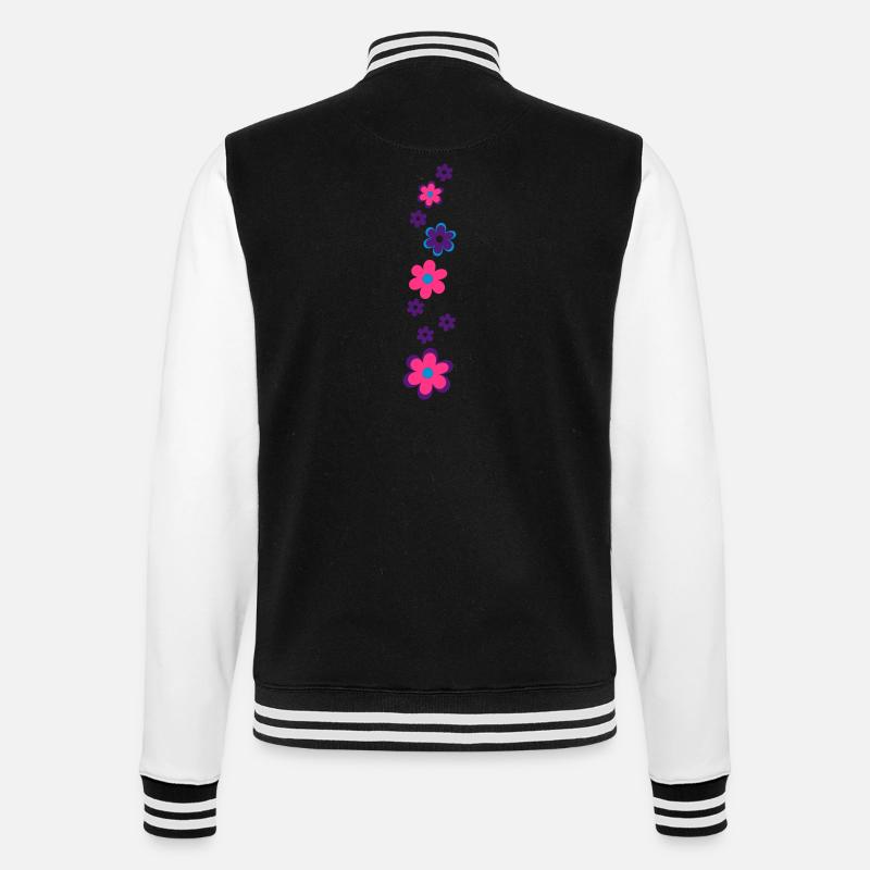 Fleurs - Veste Teddy - noir/blanc