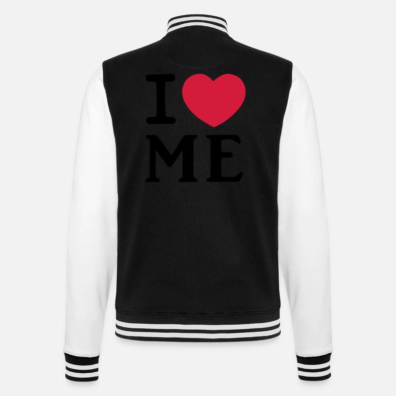Je me aime Logo coeur - Veste Teddy - noir/blanc