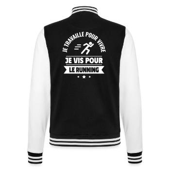 travaille pour vivre, je vis pour courir,running - Veste Teddy - noir/blanc - Dos - Marisol (170cm)
