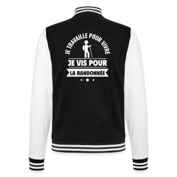Je travaille pour vivre, je vis pour la randonnée - Veste Teddy - noir/blanc - Dos - Marisol (170cm)