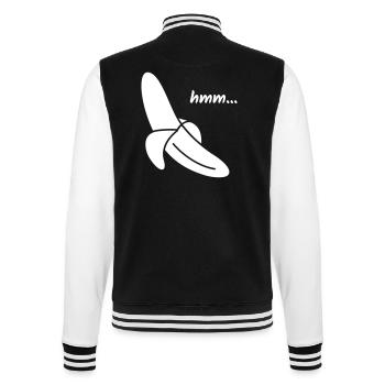 Hmm Yummy Banana Gift - College Sweat Jacket - black/white - Back - Marisol (170cm)