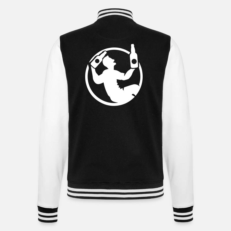 Beer Drinking Party Logo - College Sweat Jacket - black/white