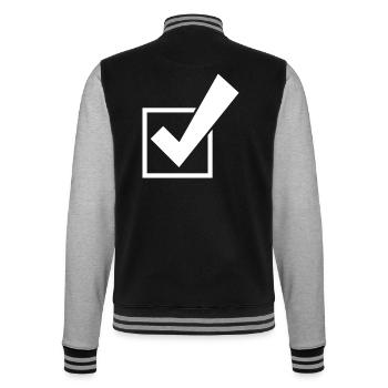 Tick Select Tick Symbol - College Sweat Jacket - black/heather grey - Back - Marisol (170cm)