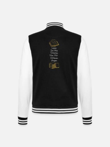 Buch - Bücher lesen - College-Sweatjacke - Schwarz/Weiß
