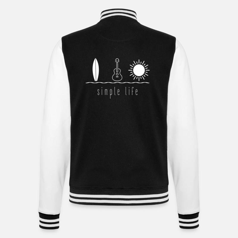 Simple Life Ukulele - College Sweat Jacket - black/white