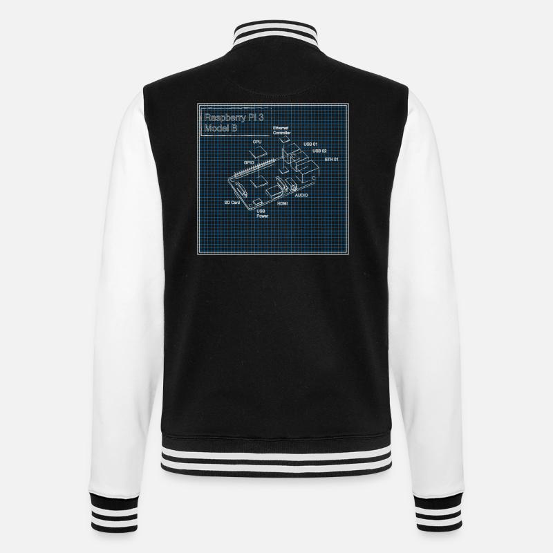 Raspberry Pi 3 Modèle B Plan - Veste Teddy - noir/blanc