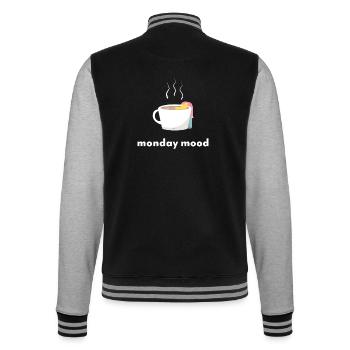 monday mood - College Sweat Jacket - black/heather grey - Back - Marisol (170cm)