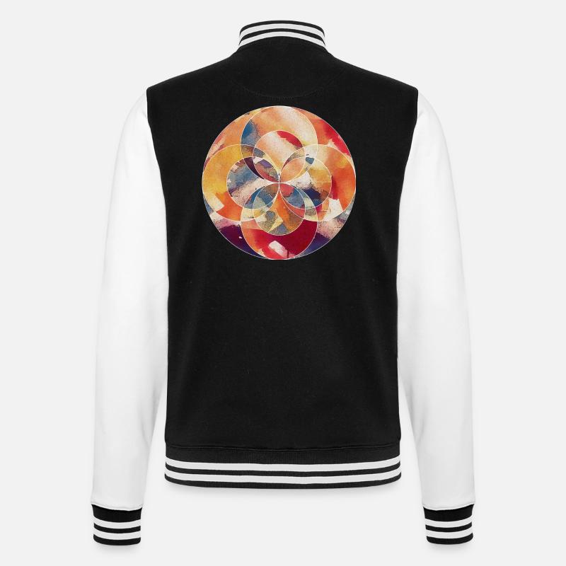 Abstract Circle - College-Sweatjacke - Schwarz/Weiß
