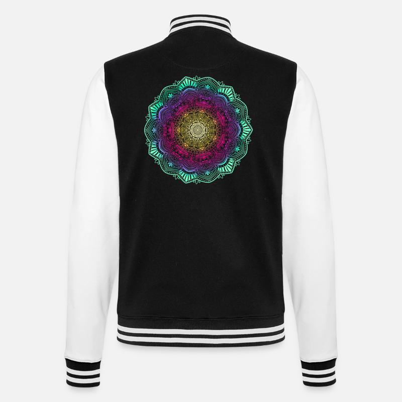 Mandala - College-Sweatjacke - Schwarz/Weiß