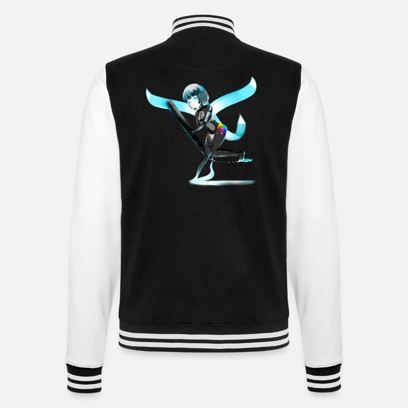 Huion OC Charakter - College-Sweatjacke - Schwarz/Weiß