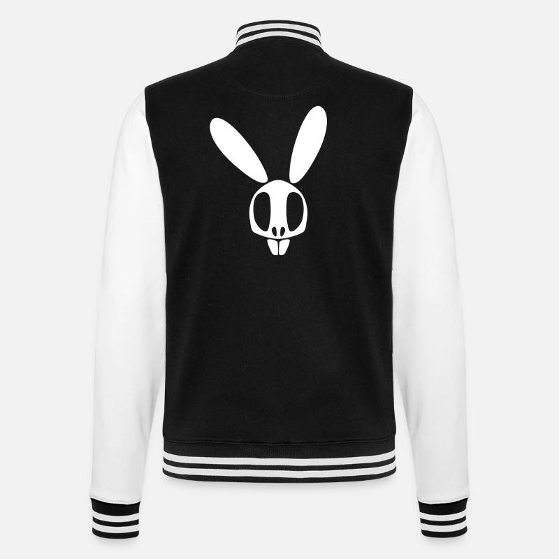 Bunnyskull White - College Sweat Jacket - black/white