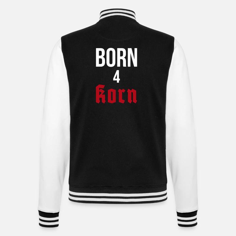 Born 4 seeds - College Sweat Jacket - black/white