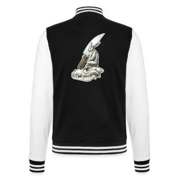 shirt motiv hare knife skull bad rabbit solo - College Sweat Jacket - black/white - Back - Marisol (170cm)