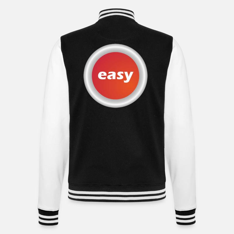 Easy Button - College Sweat Jacket - black/white