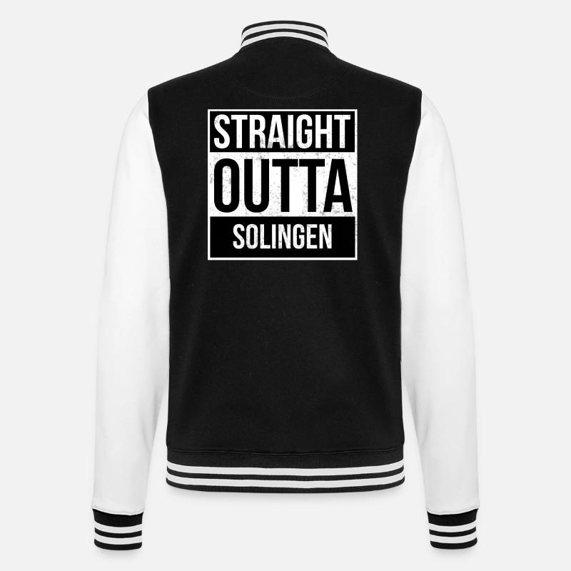 Straight Outta Solingen - College Sweat Jacket - black/white