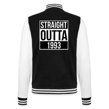 Straight Outta 1993 - College-Sweatjacke - Schwarz/Weiß - Hinten - Marisol (170cm)