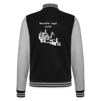 Schloss Neuschwanstein - College-Sweatjacke - Schwarz/Grau meliert - Hinten - Marisol (170cm)