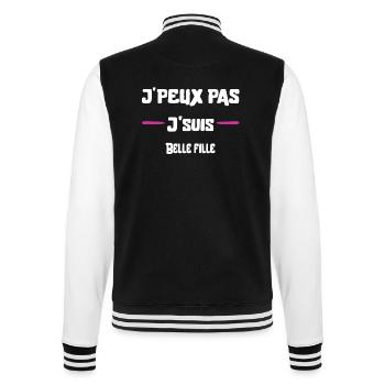 J'peux pas Belle fille cadeau noël - Veste Teddy - noir/blanc - Dos - Marisol (170cm)