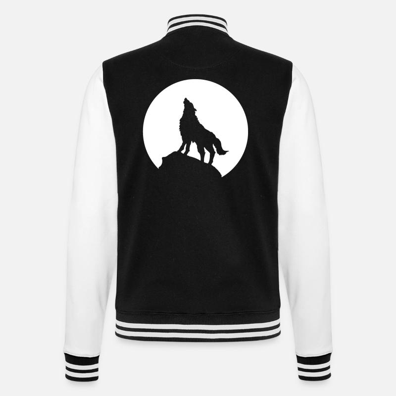 Wolf - College-Sweatjacke - Schwarz/Weiß