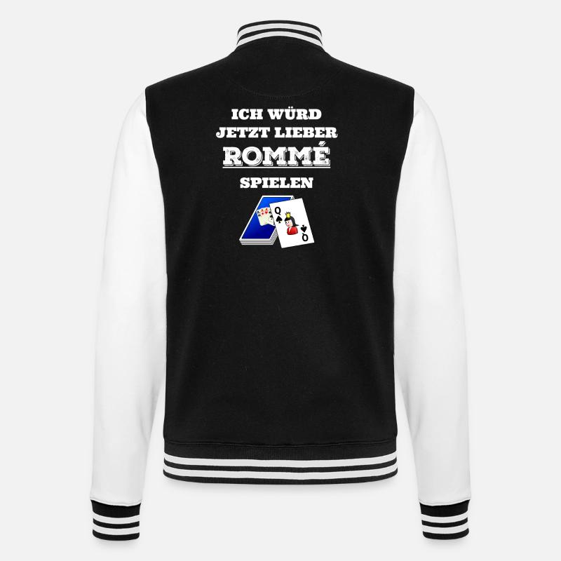 Romme - Rommee - Geschenk - College-Sweatjacke - Schwarz/Weiß