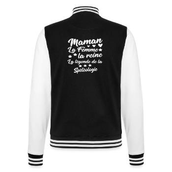 Maman la légende Spéléologie cadeau - Veste Teddy - noir/blanc - Dos - Marisol (170cm)