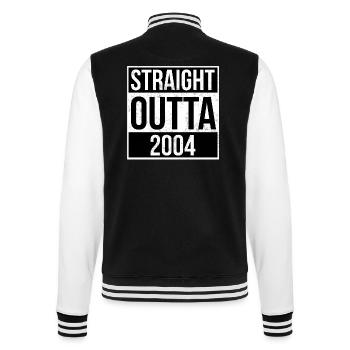 Straight Outta 2004 - College-Sweatjacke - Schwarz/Weiß - Hinten - Marisol (170cm)