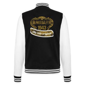 1943 Baujahr Alle Teile Orginal - College-Sweatjacke - Schwarz/Weiß - Hinten - Marisol (170cm)