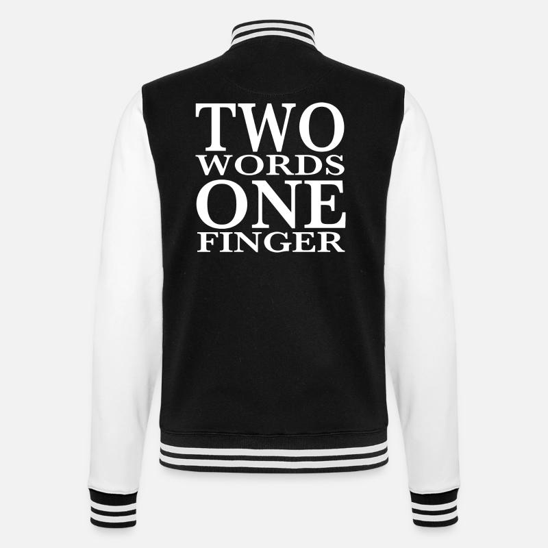 Fick Dich - College-Sweatjacke - Schwarz/Weiß