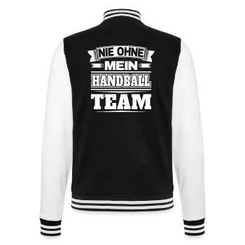 Nie ohne mein Handball Team - College-Sweatjacke - Schwarz/Weiß - Hinten - Marisol (170cm)