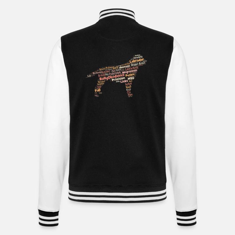 Labrador Rally Obedience Wordcloud - College-Sweatjacke - Schwarz/Weiß