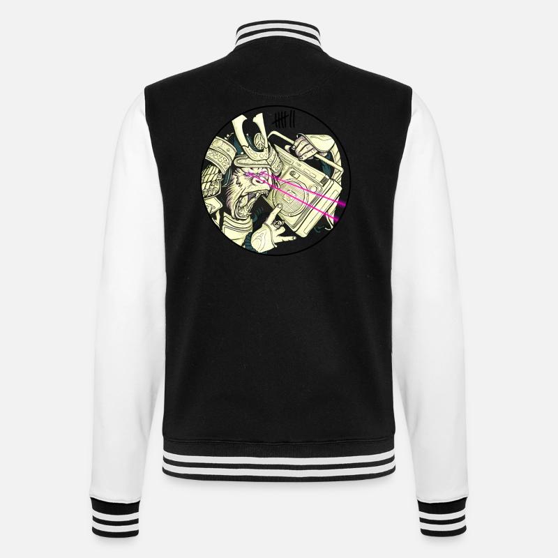 7 Apparel - Gorilla Samurai - College-Sweatjacke - Schwarz/Weiß