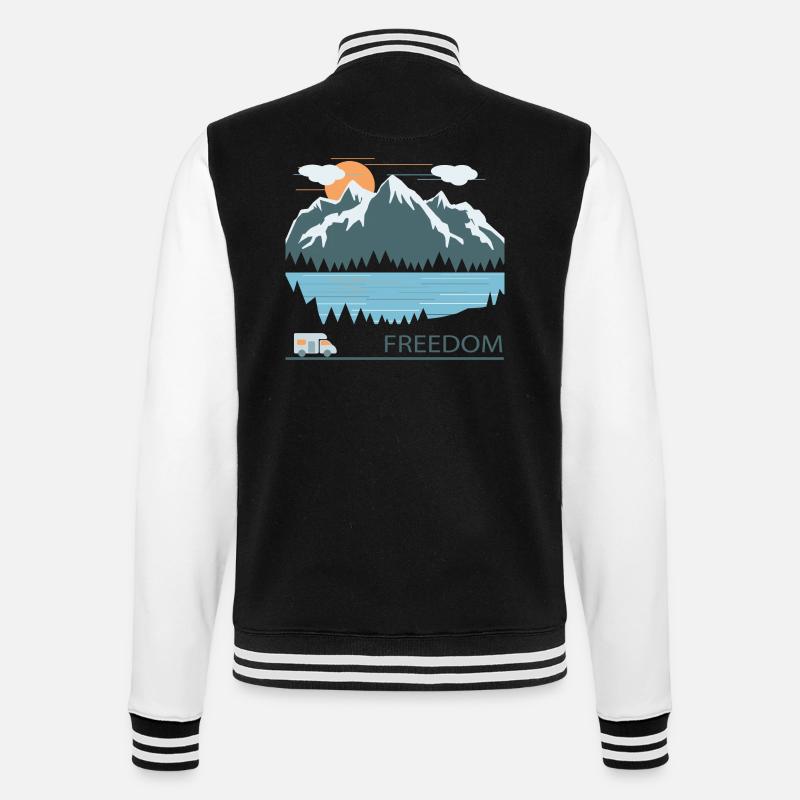 Camping - College-Sweatjacke - Schwarz/Weiß
