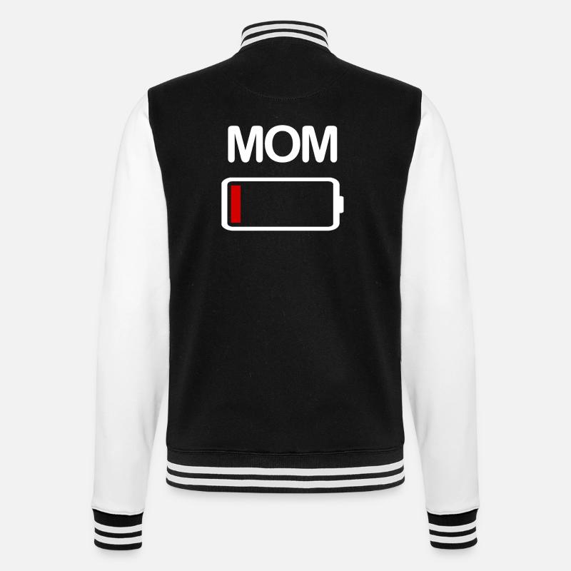 MOM battery is empty - College Sweat Jacket - black/white