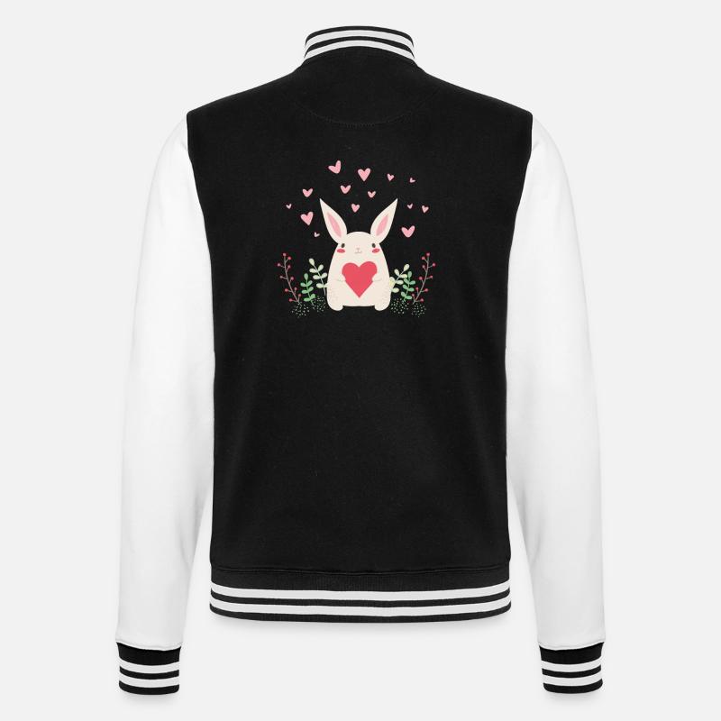 Hasenliebe - College-Sweatjacke - Schwarz/Weiß