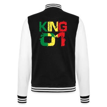 Geschenk King 01 Land Partner Senegal - College-Sweatjacke - Schwarz/Weiß - Hinten - Marisol (170cm)