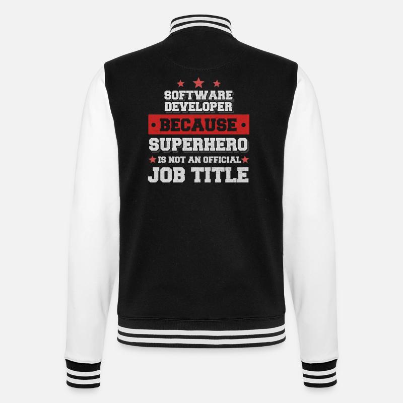 Software Developer Superhero Shirt - College-Sweatjacke - Schwarz/Weiß