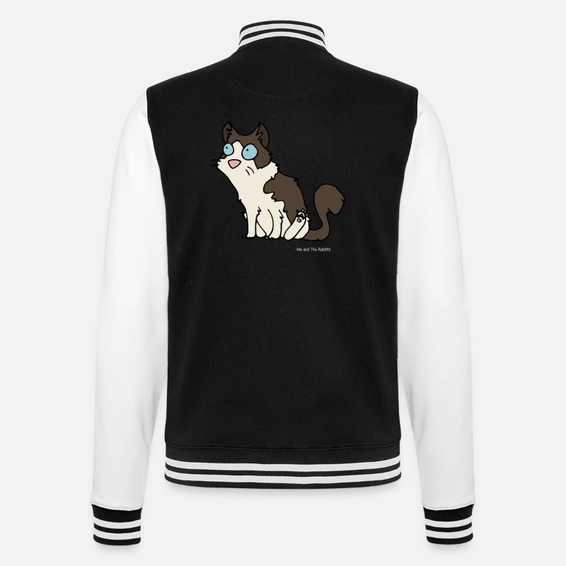 Cat - ragdoll - College Sweat Jacket - black/white