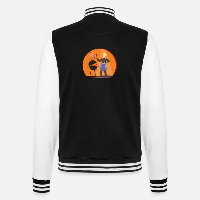 its bbq time - College-Sweatjacke - Schwarz/Weiß