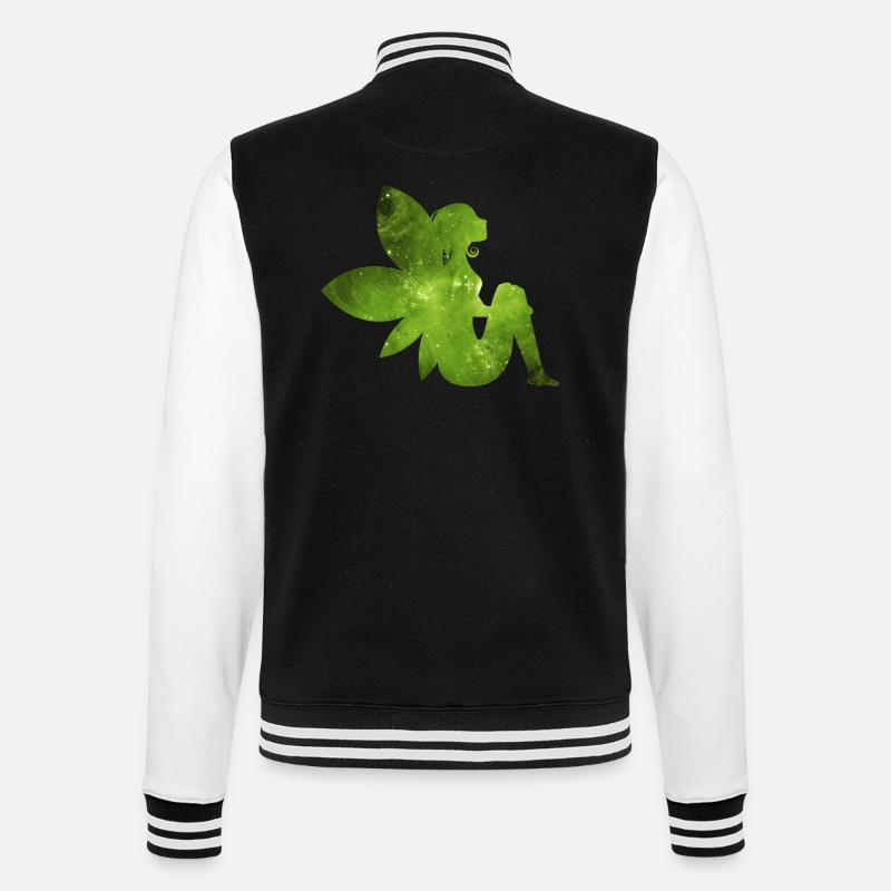 Grüne Fee Geschenk Idee Elfe - College-Sweatjacke - Schwarz/Weiß