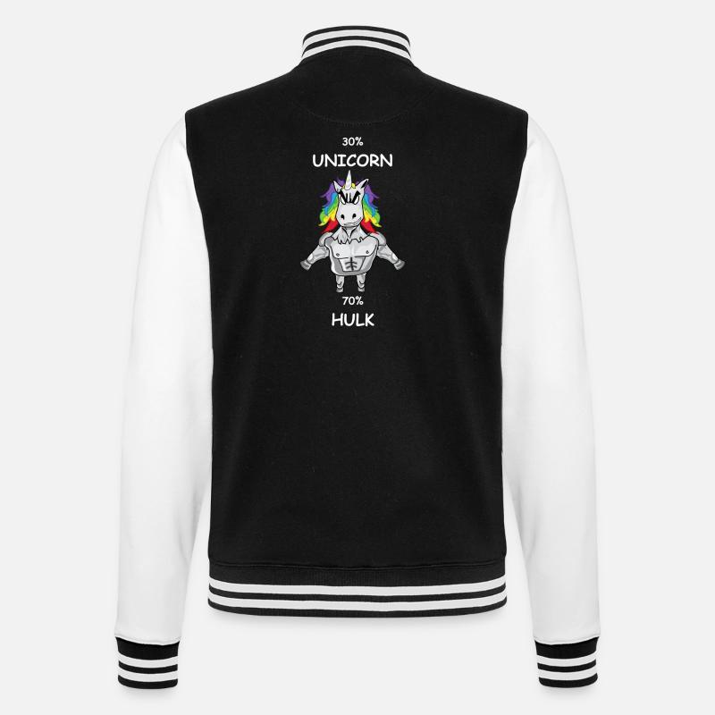 Hulk Einhorn Geschenk - College-Sweatjacke - Schwarz/Weiß