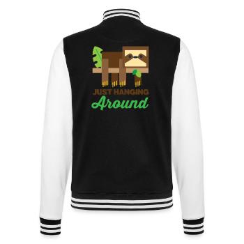 Katze süss - College-Sweatjacke - Schwarz/Weiß - Hinten - Marisol (170cm)