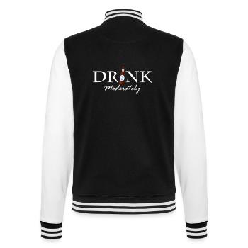 Trink in Maßen - College-Sweatjacke - Schwarz/Weiß - Hinten - Marisol (170cm)