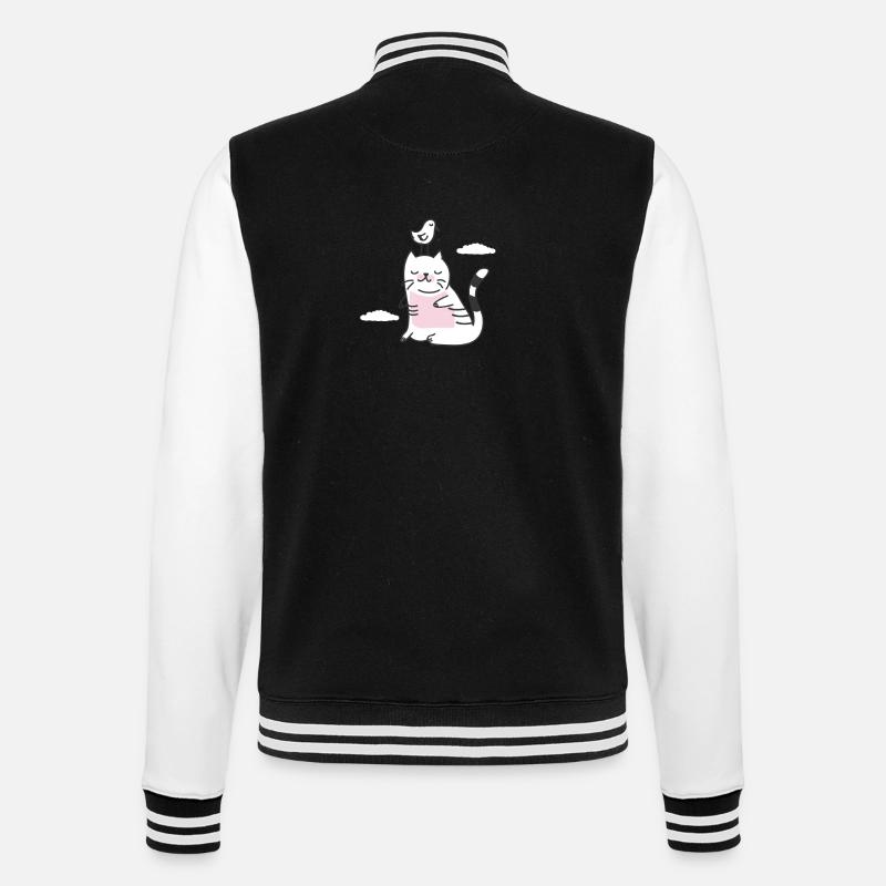oiseau dans le chat - Veste Teddy - noir/blanc