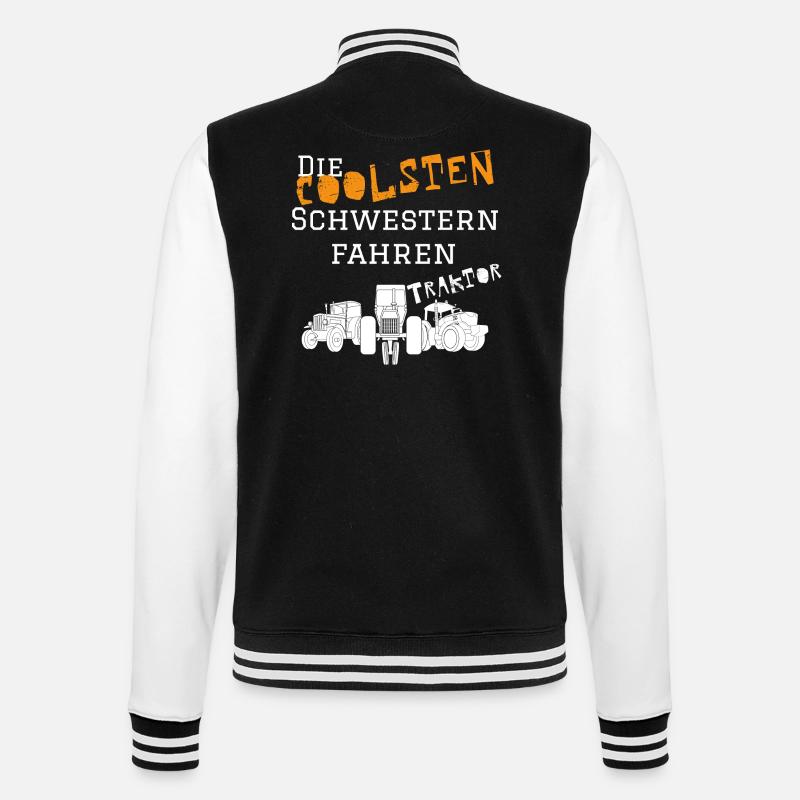 Le plus cool soeur Tracteur - Veste Teddy - noir/blanc