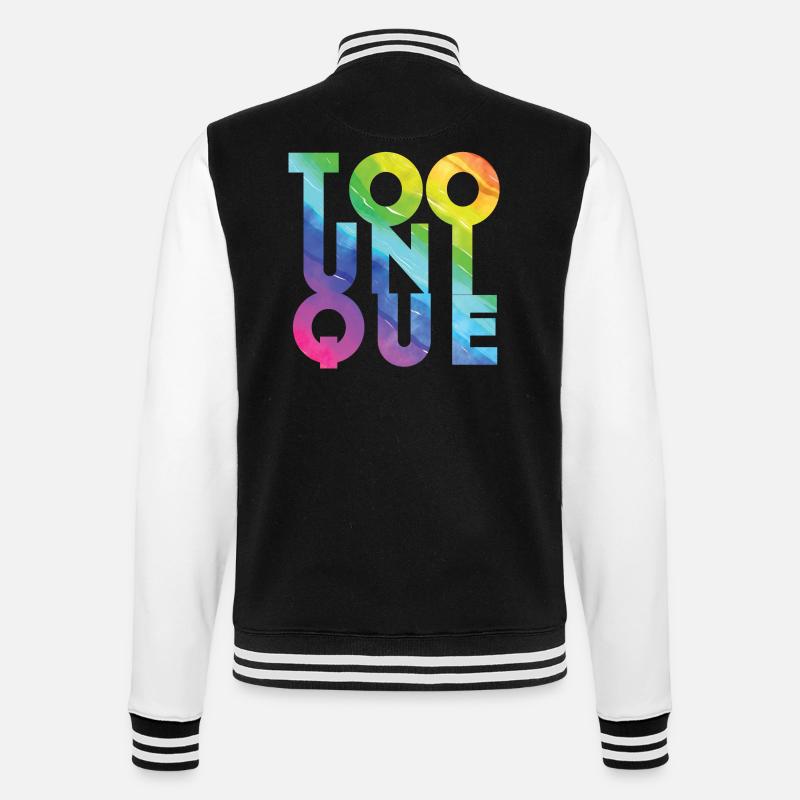 Zu einzigartig - College-Sweatjacke - Schwarz/Weiß