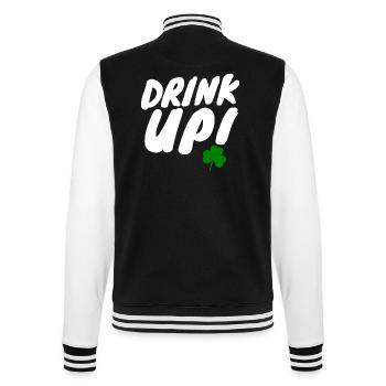 Saint Patrick's Day Irland Irisch Glück Geschenk - College-Sweatjacke - Schwarz/Weiß - Hinten - Marisol (170cm)