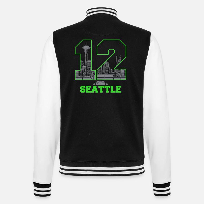 Twelve Seattle 12 Seattle - College-Sweatjacke - Schwarz/Weiß
