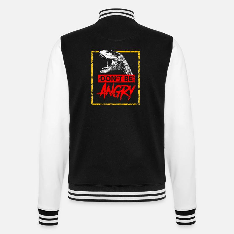 Dinosaurier - Nicht wütend sein - College-Sweatjacke - Schwarz/Weiß