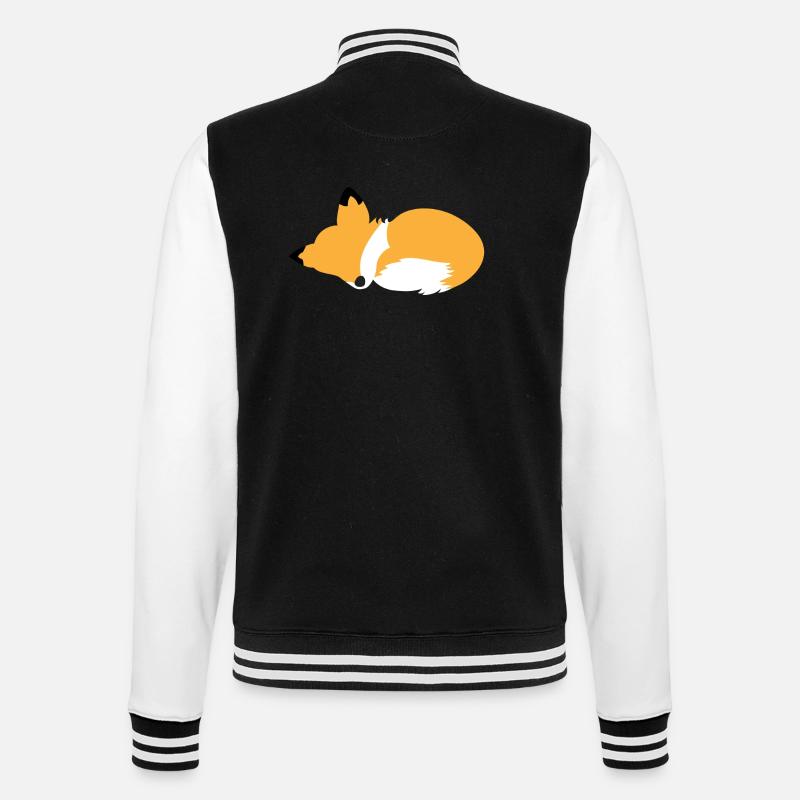 Sleeping Fox - College Sweat Jacket - black/white